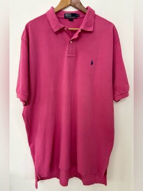 Vintage Polo Ralph Lauren Pink Polo Shirt Men’s XL Cotton Classic Pony Logo Y2K